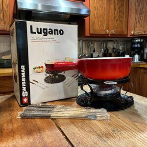 Red Swissmar 9 piece Cheese Fondue Set